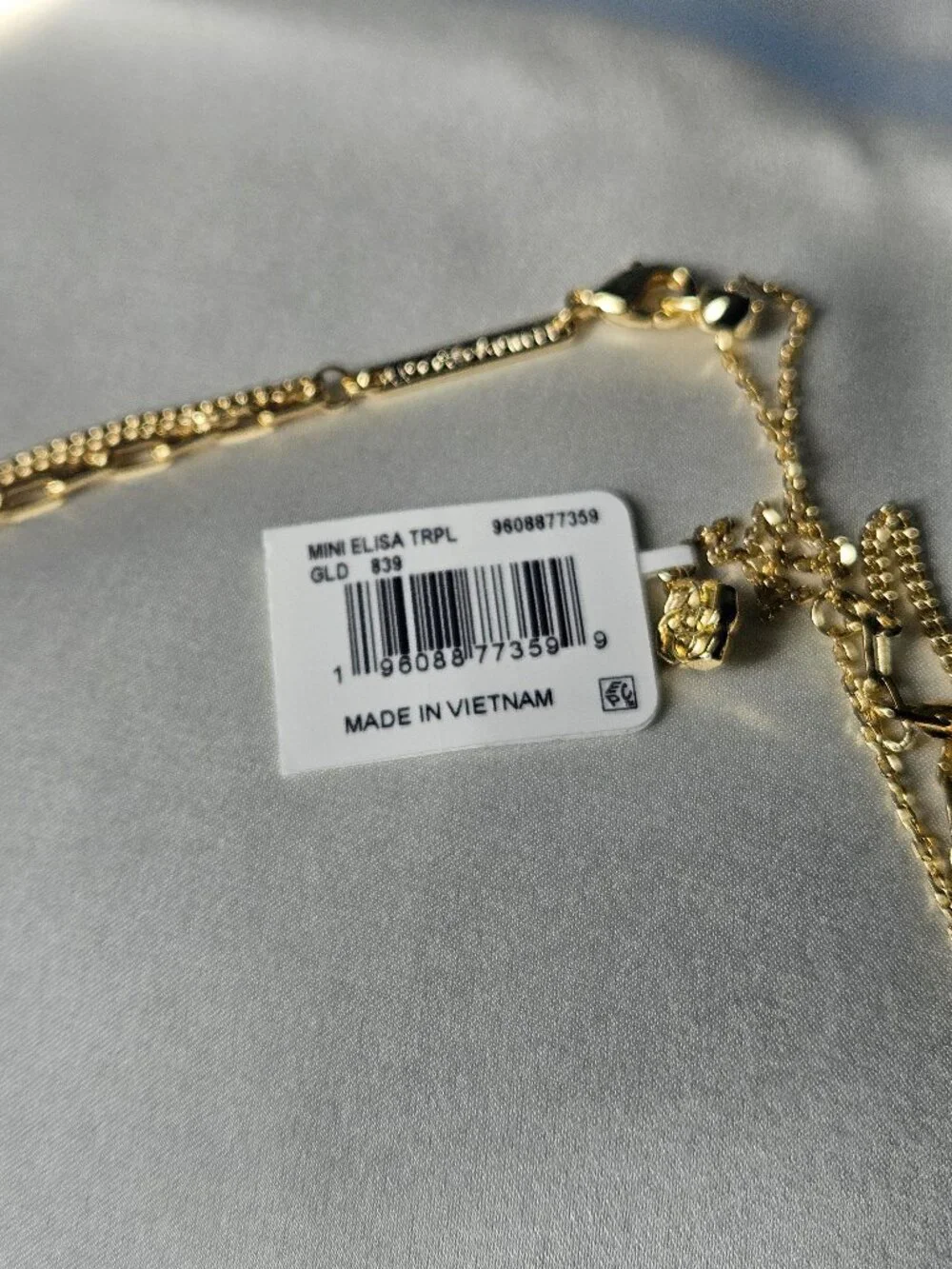 Mini Elisa Gold Triple* Strand Necklace - Picture 6 of 6
